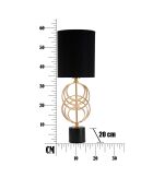 Lampe de table Circly doré/noir - 21x21x42.5 cm