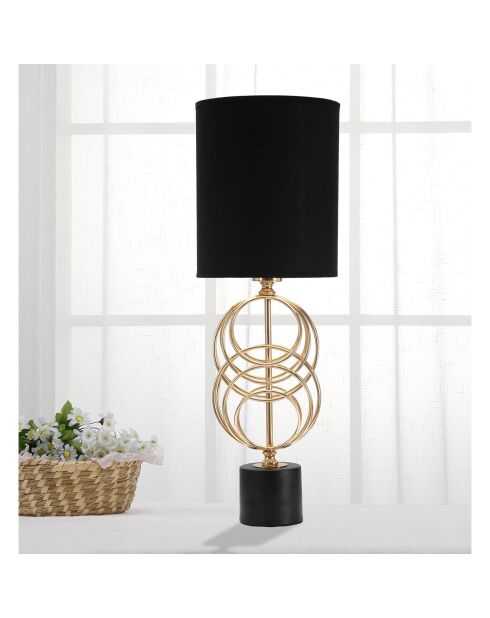 Lampe de table Circly doré/noir - 21x21x42.5 cm