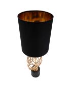 Lampe de table Circly doré/noir - 21x21x42.5 cm