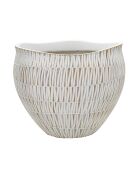 Cachepot en résine Sticky doré/blanc - 36.5x36.5x30.5 cm