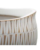 Cachepot en résine Sticky doré/blanc - 36.5x36.5x30.5 cm