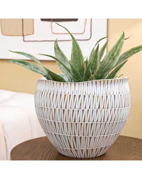 Kleverige plantenbak van goud/wit hars - 36,5x36,5x30,5 cm