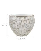 Cachepot en résine Sticky doré/blanc - 36.5x36.5x30.5 cm