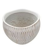 Cachepot en résine Sticky doré/blanc - 36.5x36.5x30.5 cm