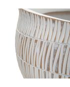 Cachepot en résine Sticky doré/blanc - 36.5x36.5x30.5 cm