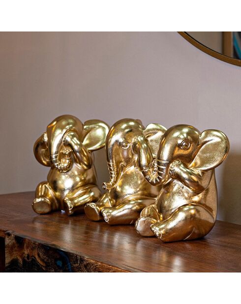 Gouden olifantendecoratie - 47x16,5x23 cm