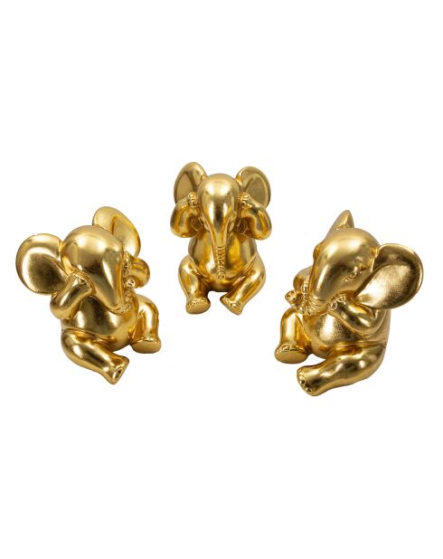 Gouden olifantendecoratie - 47x16,5x23 cm