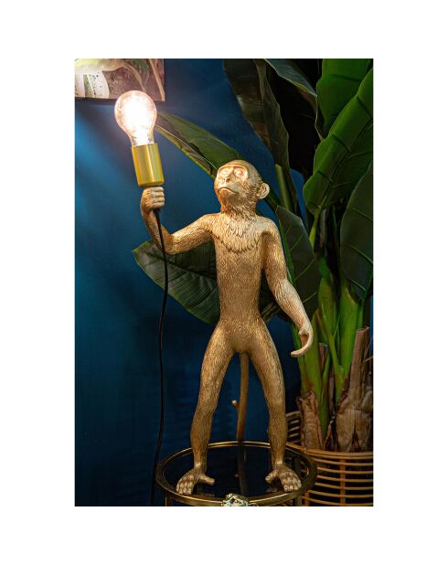 Lampe de table Singe dorée - 60x32x20 cm