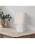 Lampe en résine Honduras  blanc délavé/marron - 27-42x27-42x36-42 cm