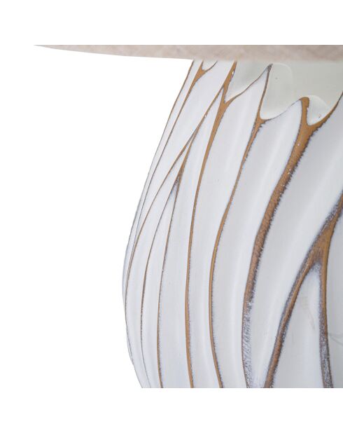 Lampe en résine Honduras  blanc délavé/marron - 27-42x27-42x36-42 cm