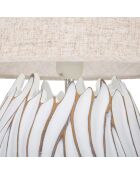 Lampe en résine Honduras  blanc délavé/marron - 27-42x27-42x36-42 cm