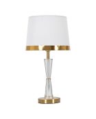 Lampe de table Cristal  doré/blanc - 16-30x16-30x43-30 cm