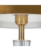Lampe de table Cristal  doré/blanc - 16-30x16-30x43-30 cm
