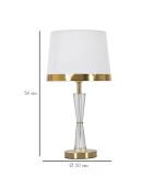Lampe de table Cristal  doré/blanc - 16-30x16-30x43-30 cm