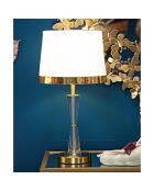 Lampe de table Cristal  doré/blanc - 16-30x16-30x43-30 cm