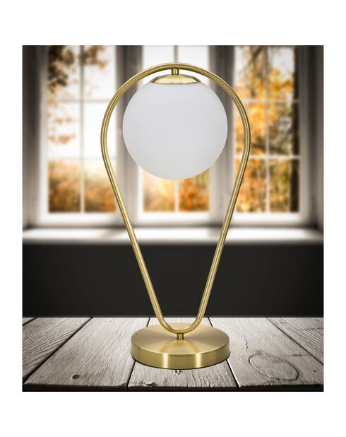 Glamy tafellamp goud/wit - 42x22x23 cm