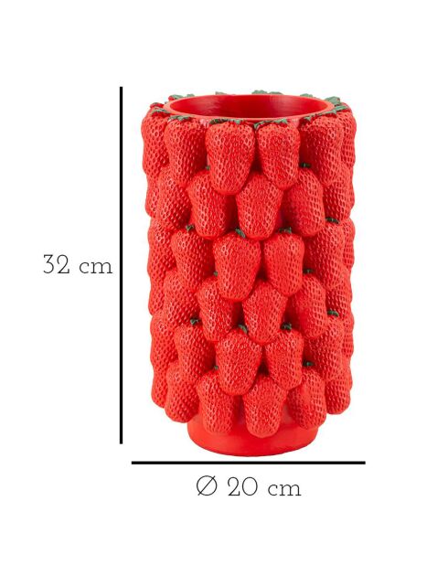 Jarrón de fresas rojas - 25x25x36,7 cm
