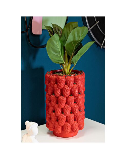 Jarrón de fresas rojas - 25x25x36,7 cm