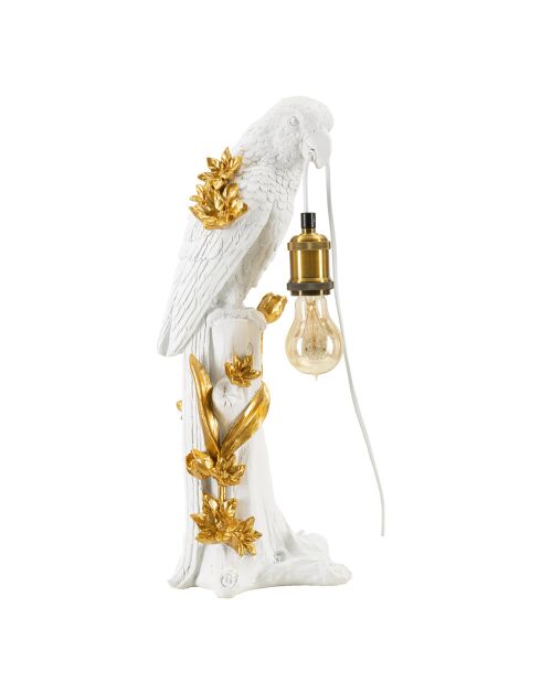Lampe perroquet doré/blanc - 55.8x24.2x24.2 cm