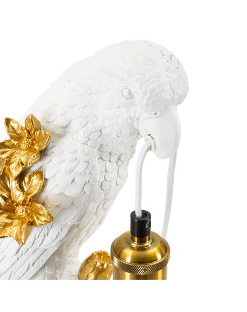 Lampe perroquet doré/blanc - 55.8x24.2x24.2 cm