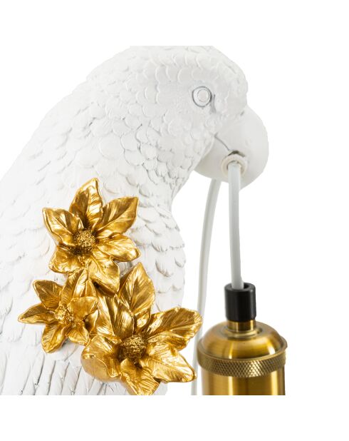 Lampe perroquet doré/blanc - 55.8x24.2x24.2 cm