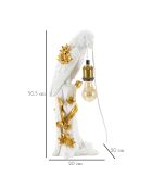 Lampe perroquet doré/blanc - 55.8x24.2x24.2 cm