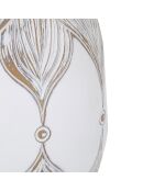 Lampe de table Ovale en Résine Athènes  blanc délavé/marron - 37-45x37-45x50-42 cm