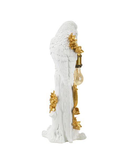 Lampe perroquet doré/blanc - 55.8x24.2x24.2 cm