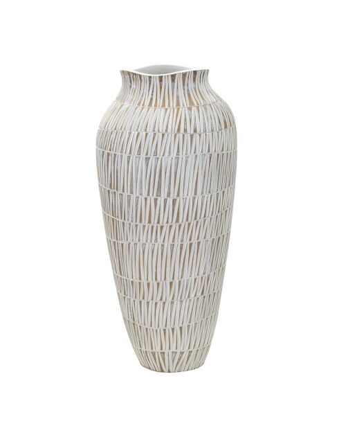 Vase en résine Sticky doré/blanc - 29x29x56 cm