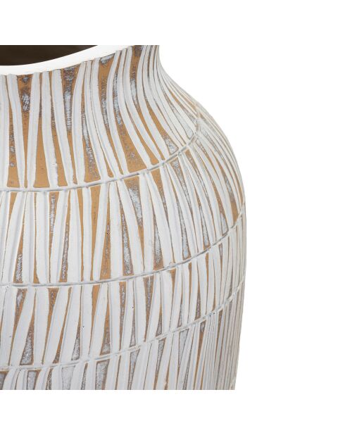 Vaso appiccicoso in resina oro/bianco - 29x29x56 cm