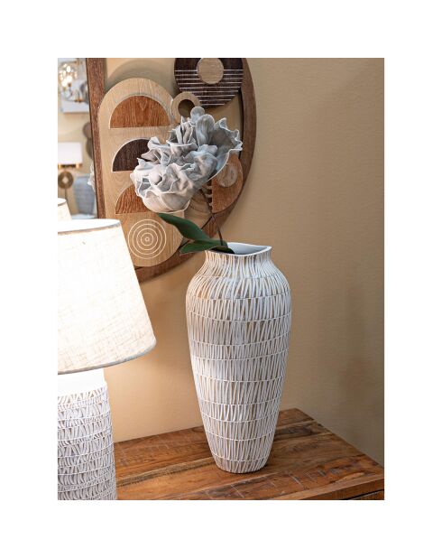 Vaso appiccicoso in resina oro/bianco - 29x29x56 cm