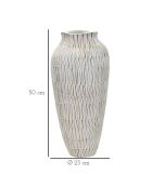 Vase en résine Sticky doré/blanc - 29x29x56 cm