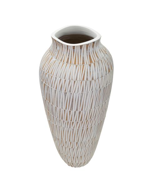 Vase en résine Sticky doré/blanc - 29x29x56 cm