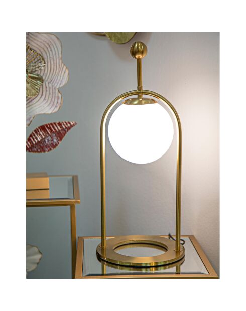 Lampe de table Glamy doré/blanc - 39x23x23 cm