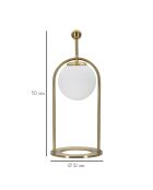 Lampe de table Glamy doré/blanc - 39x23x23 cm