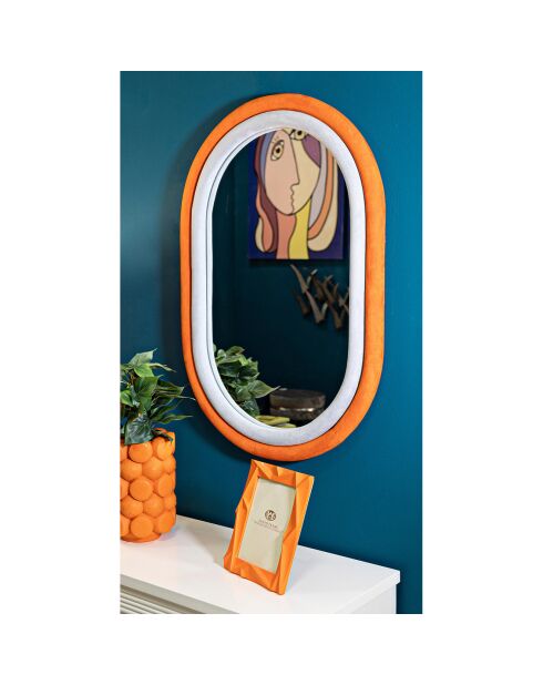Specchio arancione multicolore - 86x67x9 cm