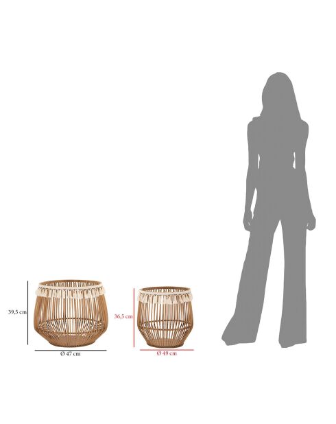 Paniers fuji marron - 48.5x48.5x41.5 cm