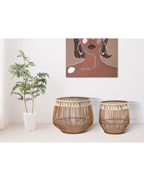 Paniers fuji marron - 48.5x48.5x41.5 cm