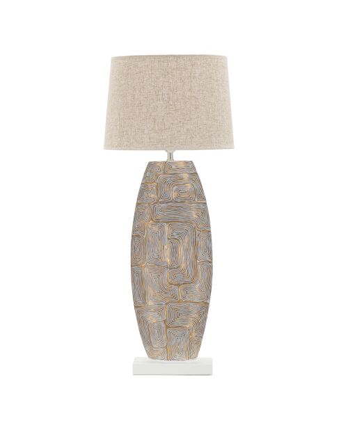 Goud/witte tafellamp van hars - 30-35x17,5-35x84-35 cm