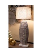 Lampe de table résine doré/blanc - 30-35x17.5-35x84-35 cm