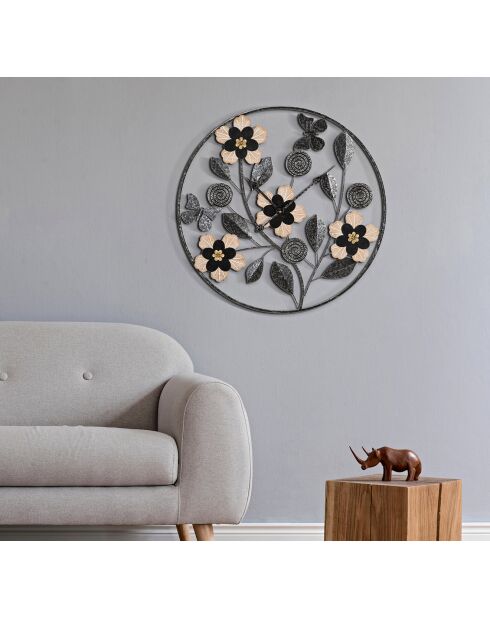 Orologio da parete Divaker marrone/nero - 68x5x68 cm