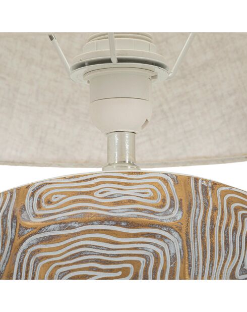 Goud/witte tafellamp van hars - 42-35x17-35x58,5-35 cm