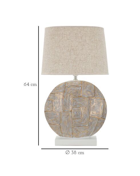 Goud/witte tafellamp van hars - 42-35x17-35x58,5-35 cm