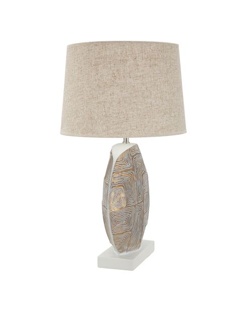 Goud/witte tafellamp van hars - 42-35x17-35x58,5-35 cm