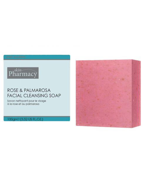 Jabón limpiador facial Rose & Palmarosa - 100 g