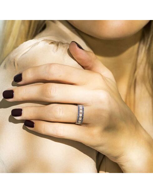 Bague Melisandre Diamant 0.059 ct & Saphir 0.68 ct or blanc