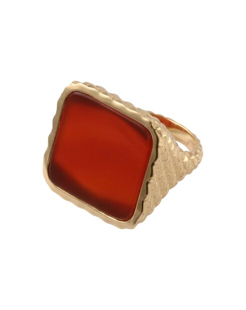Bague Athéna en plaqué Or & Cornaline dorée
