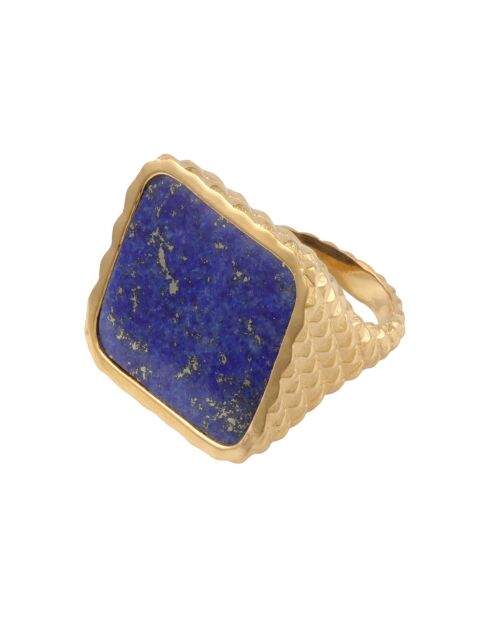 Bague Athéna en plaqué Or & Lapis-lazuli dorée
