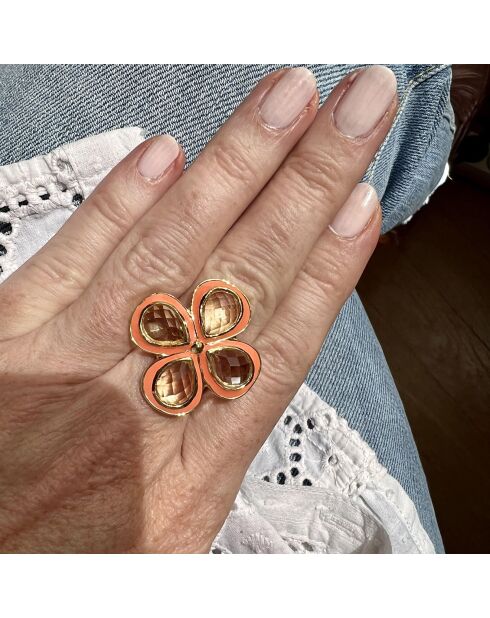 Bague Céline en plaqué Or & Citrine dorée