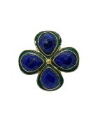 Bague Céline en plaqué Or & Lapis-lazuli dorée